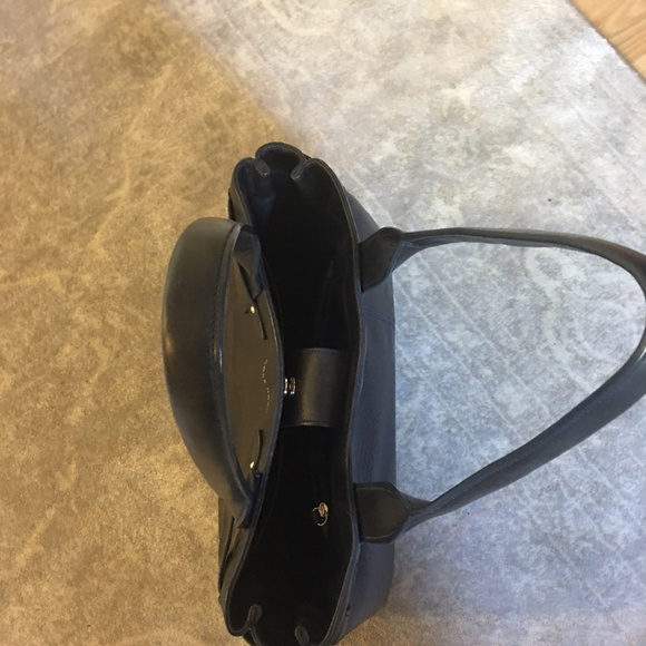 Cole Haan Leather Tote Navy/Black - Picture 7 of 8